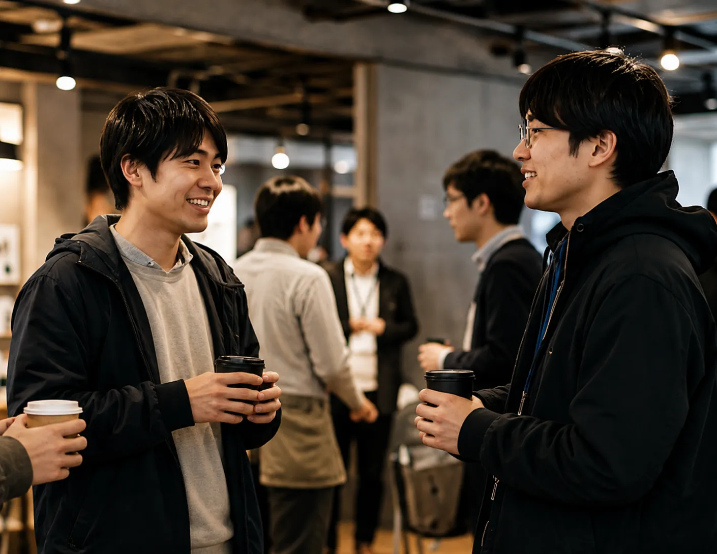 エンジニア交流会で会話する参加者